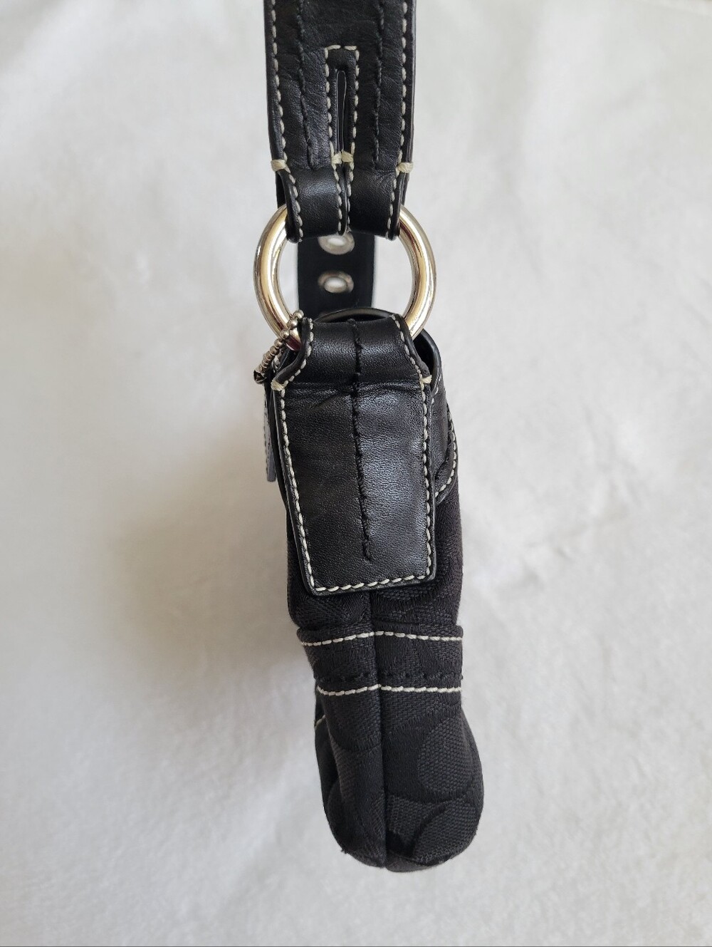 Coach Soho Signature Shoulder Bag Vintage Y2K Black Monogram  Canvas Leather - Picture 5 of 15